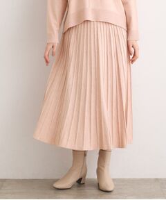 grove / グローブ ロング・マキシ丈スカート | 【SETUP可能】冬から春まで軽やかに　ラメラインニットプリーツスカート
