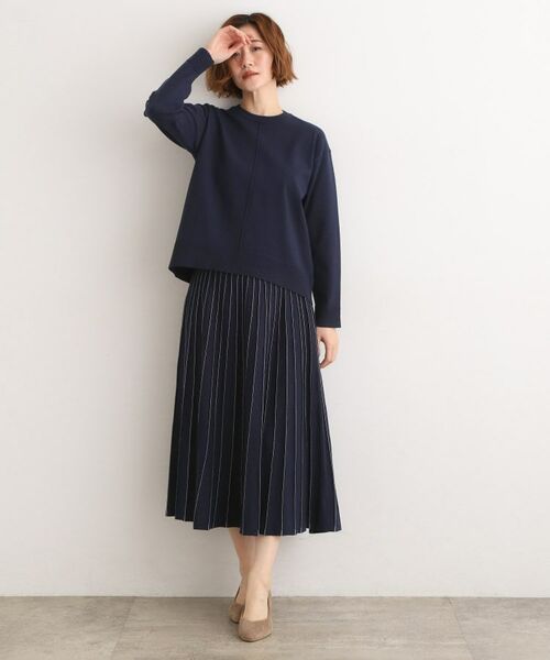 grove / グローブ ロング・マキシ丈スカート | 【SETUP可能】冬から春まで軽やかに ラメラインニットプリーツスカート | 詳細11