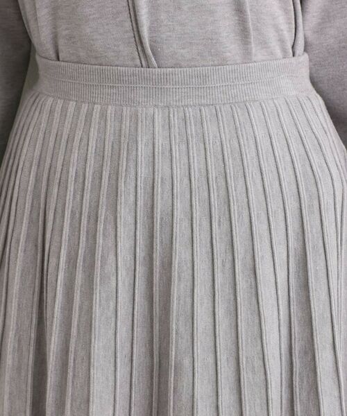grove / グローブ ロング・マキシ丈スカート | 【SETUP可能】冬から春まで軽やかに ラメラインニットプリーツスカート | 詳細16