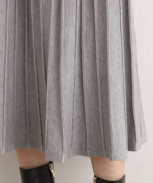 grove / グローブ ロング・マキシ丈スカート | 【SETUP可能】冬から春まで軽やかに ラメラインニットプリーツスカート | 詳細18