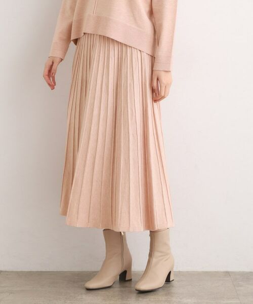 grove / グローブ ロング・マキシ丈スカート | 【SETUP可能】冬から春まで軽やかに ラメラインニットプリーツスカート | 詳細5