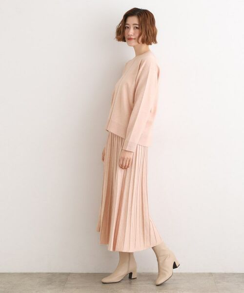 grove / グローブ ロング・マキシ丈スカート | 【SETUP可能】冬から春まで軽やかに ラメラインニットプリーツスカート | 詳細6