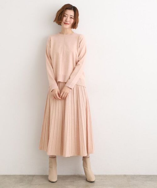 grove / グローブ ロング・マキシ丈スカート | 【SETUP可能】冬から春まで軽やかに ラメラインニットプリーツスカート | 詳細7