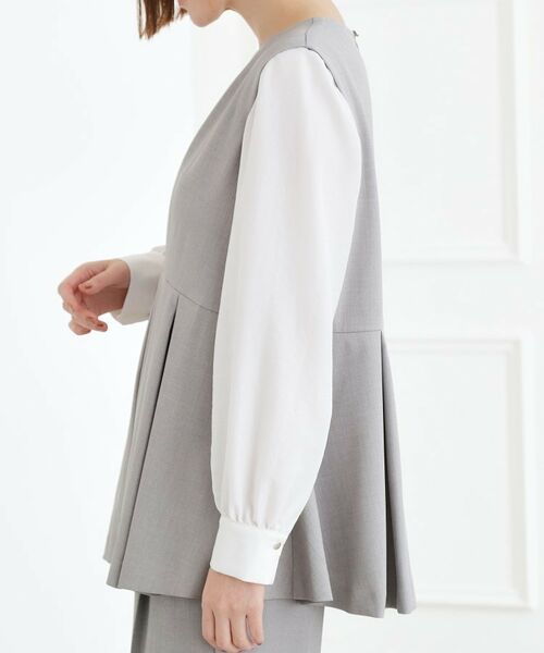 grove / グローブ シャツ・ブラウス | 【着回しカセット】袖ドッキングペプラムブラウス | 詳細10