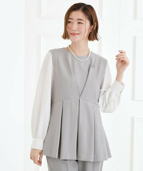 grove / グローブ シャツ・ブラウス | 【着回しカセット】袖ドッキングペプラムブラウス | 詳細2