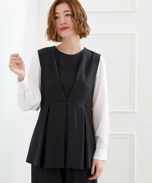 grove / グローブ シャツ・ブラウス | 【着回しカセット】袖ドッキングペプラムブラウス | 詳細5