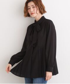 grove / グローブ シャツ・ブラウス | 裾プリーツ取り外しボウタイブラウス