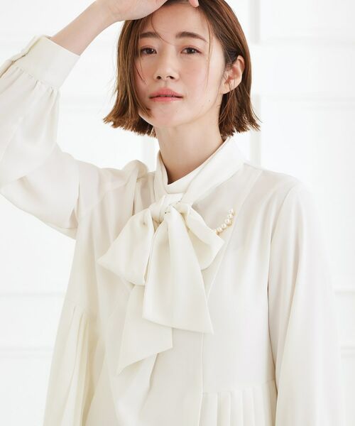 grove / グローブ シャツ・ブラウス | 裾プリーツ取り外しボウタイブラウス | 詳細1