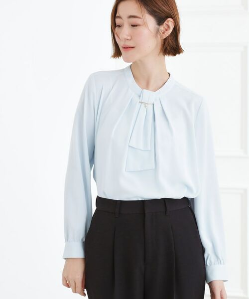 grove / グローブ シャツ・ブラウス | 【マルチWAY】ボウタイブラウス(サックスブルー(090))
