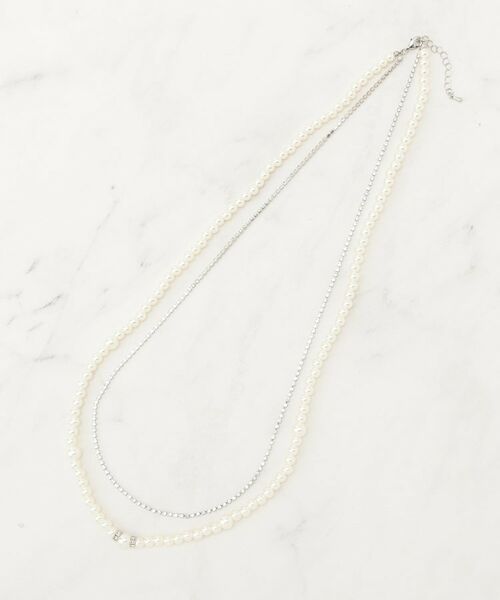 grove / グローブ ネックレス・ペンダント・チョーカー | パール調ダイヤレーン2連ネックレス | 詳細1