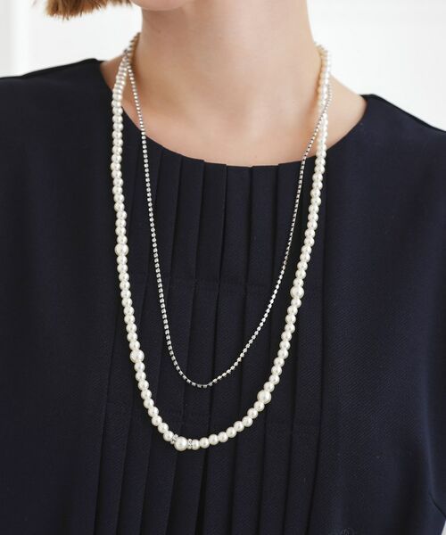 grove / グローブ ネックレス・ペンダント・チョーカー | パール調ダイヤレーン2連ネックレス | 詳細4