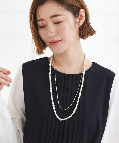 grove / グローブ ネックレス・ペンダント・チョーカー | パール調ダイヤレーン2連ネックレス | 詳細5