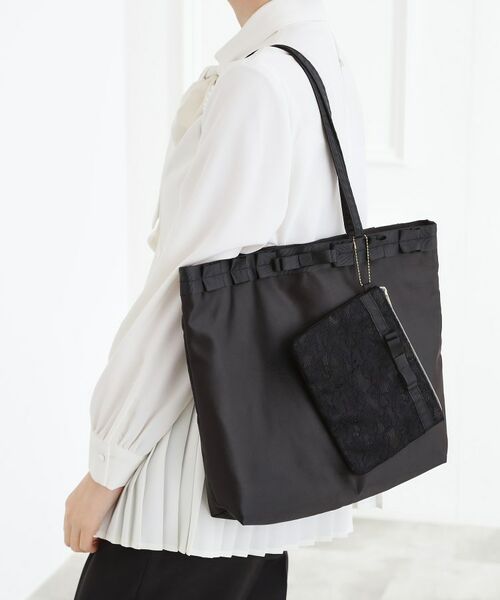 grove / グローブ トートバッグ | 【セレモニー】レースポーチA4ポケッタブルトート(ブラック(019))