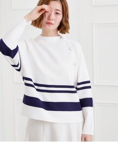 grove / グローブ ニット・セーター | ラグランスリーブ肩釦ニット