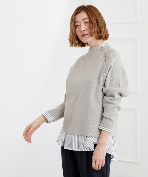 grove / グローブ ニット・セーター | ラグランスリーブ肩釦ニット | 詳細2