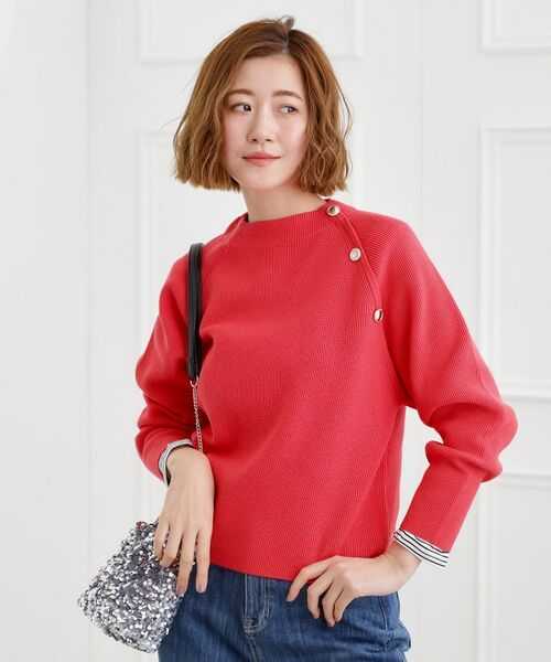 grove / グローブ ニット・セーター | ラグランスリーブ肩釦ニット | 詳細6