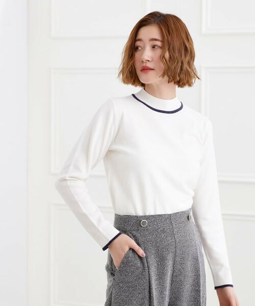 grove / グローブ ニット・セーター | バイカラーハイネックニット | 詳細1