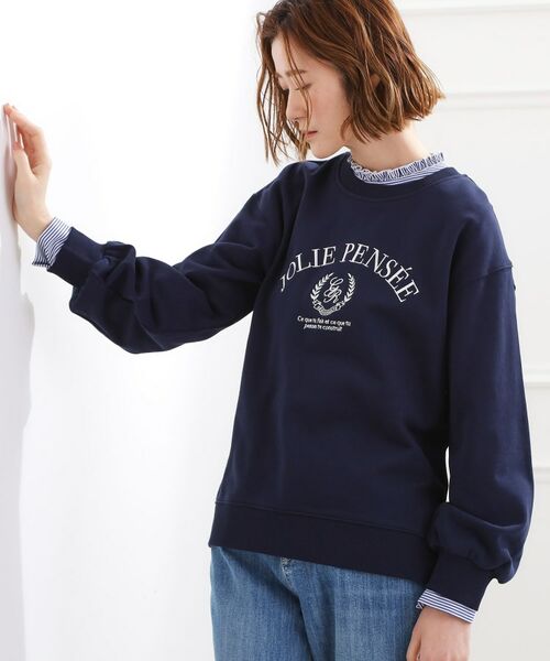 grove / グローブ スウェット | 刺繍ロゴ裏毛スウェットプルオーバー(ネイビー(094))