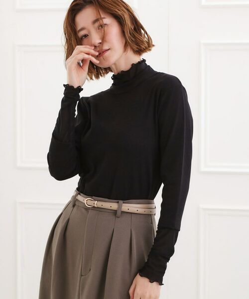 grove / グローブ カットソー | シアー切替ハイネックプルオーバー | 詳細10