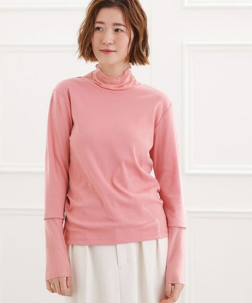 grove / グローブ カットソー | シアー切替ハイネックプルオーバー | 詳細13