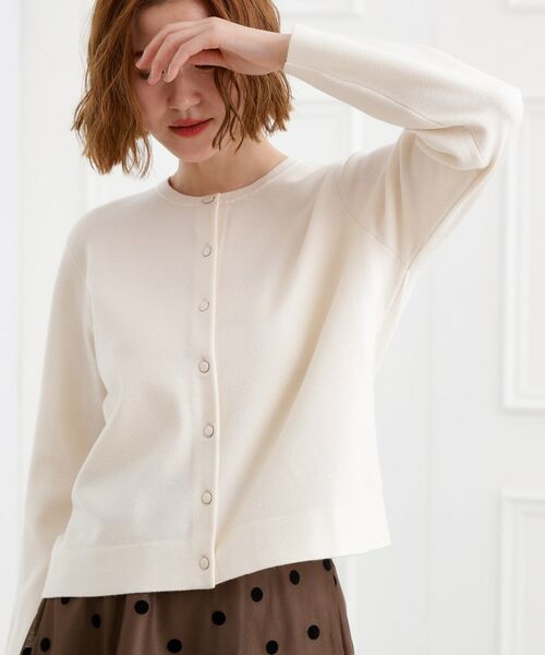 grove / グローブ カーディガン・ボレロ | 【洗える】毛玉軽減クルーネックカーディガン | 詳細1