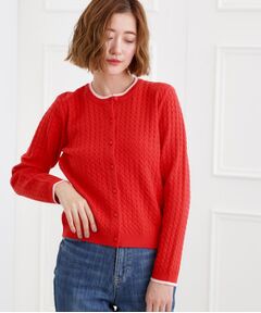 grove / グローブ カーディガン・ボレロ | ミニケーブルクルーネックカーディガン