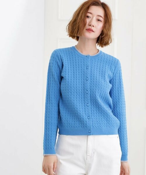 grove / グローブ カーディガン・ボレロ | ミニケーブルクルーネックカーディガン | 詳細13