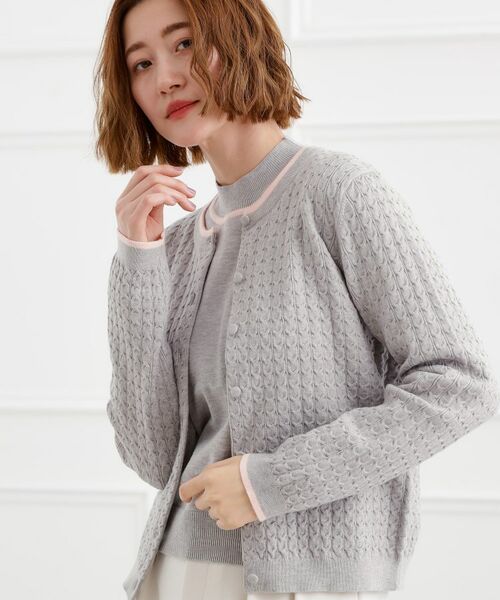 grove / グローブ カーディガン・ボレロ | ミニケーブルクルーネックカーディガン | 詳細5