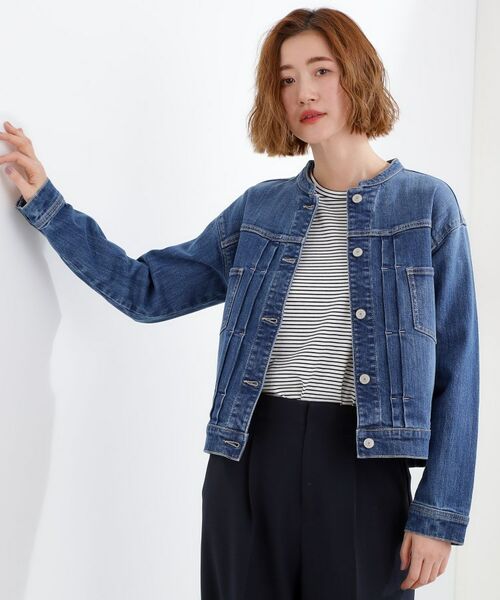 grove / グローブ Gジャン・デニムジャケット | ライトオンスストレッチデニムジャケット(ブルー(093))