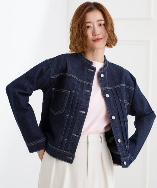grove / グローブ Gジャン・デニムジャケット | ライトオンスストレッチデニムジャケット(ネイビー(094))