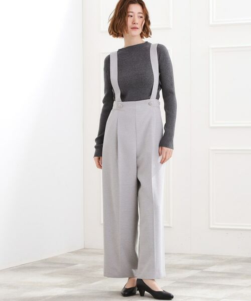 grove / グローブ パンツ | ショルダーストラップツイードパンツ(グレー(012))
