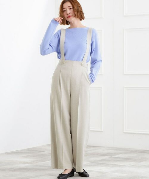 grove / グローブ パンツ | ショルダーストラップツイードパンツ(ライトベージュ(051))