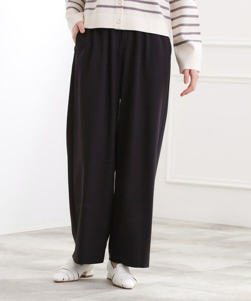 grove / グローブ パンツ | ウエストシャーリング ワイドパンツ(ブラック(019))