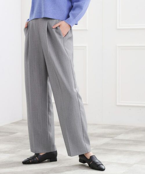 grove / グローブ パンツ | ウールライクヘリンボンワイドパンツ(グレー(012))