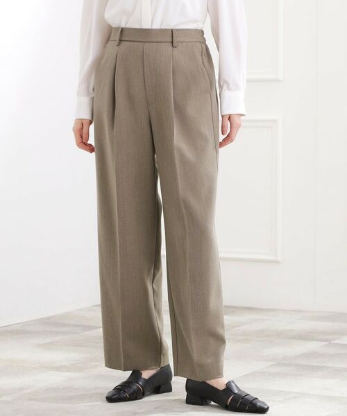 grove / グローブ パンツ | ウールライクヘリンボンワイドパンツ(カーキ(027))