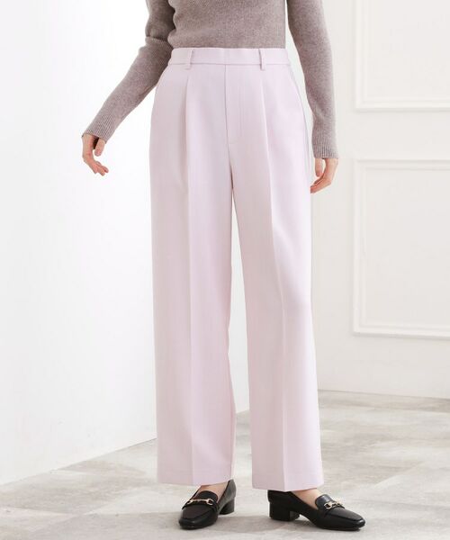 grove / グローブ パンツ | ウールライクヘリンボンワイドパンツ(ライトピンク(070))