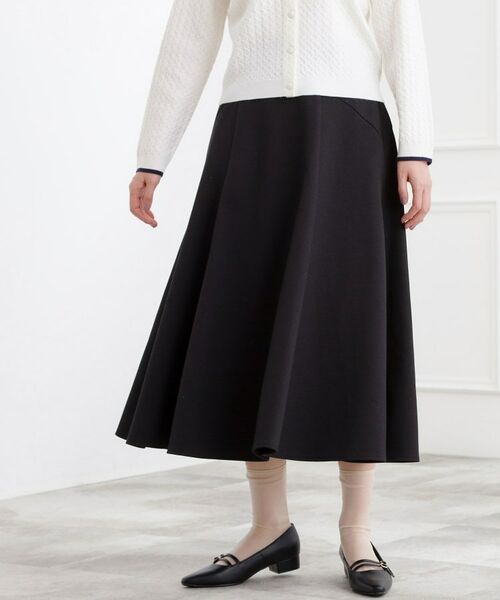 grove / グローブ スカート | ウーリッシュフレアスカート(ネイビー(094))