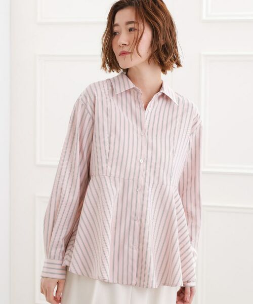 grove / グローブ シャツ・ブラウス | ペプラムフレアシャツ(ライトピンク(370))