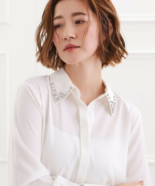 grove / グローブ シャツ・ブラウス | ビジューカラー とろみシャツ | 詳細1