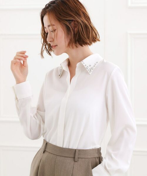 grove / グローブ シャツ・ブラウス | ビジューカラー とろみシャツ | 詳細2