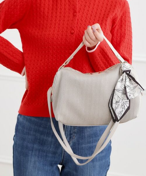 grove / グローブ ショルダーバッグ | プリーツチェーンスカーフショルダー(アイボリー(004))