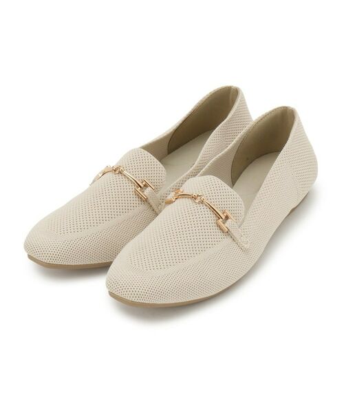 grove / グローブ フラットシューズ | 【人間工学】洗えるニットビットローファー（ライトベージュ(051)）