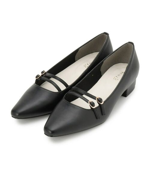 grove / グローブ パンプス | ダブルベルトパンプス(ブラック(019))