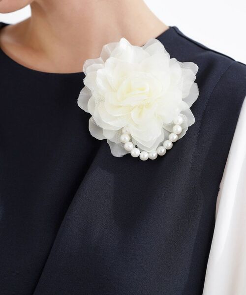 grove / グローブ ブローチ・コサージュ | シフォンチュールパール調コサージュ | 詳細4