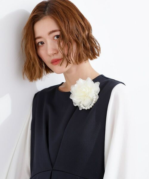 grove / グローブ ブローチ・コサージュ | シフォンチュールパール調コサージュ | 詳細5