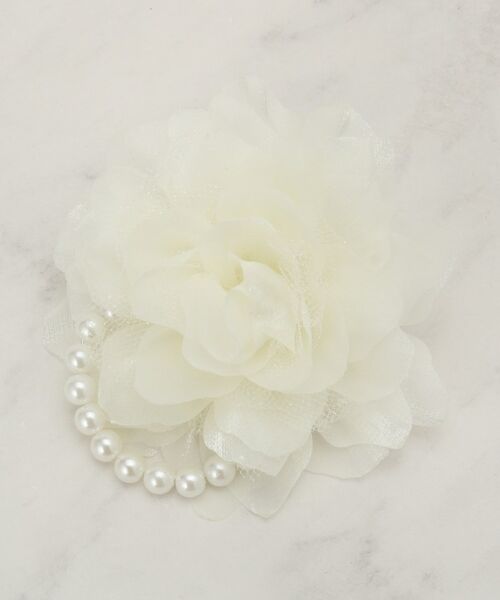 grove / グローブ ブローチ・コサージュ | シフォンチュールパール調コサージュ（アイボリー(004)）