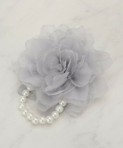 grove / グローブ ブローチ・コサージュ | シフォンチュールパール調コサージュ（グレー(012)）