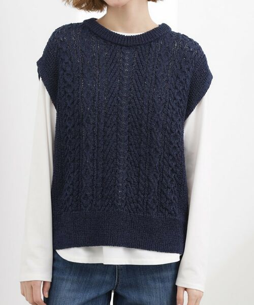 grove / グローブ ニット・セーター | リリヤーンケーブル ニットベスト | 詳細13