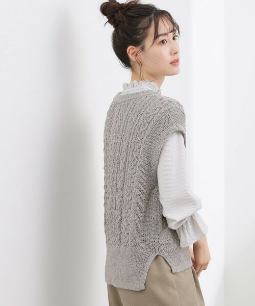 grove / グローブ ニット・セーター | リリヤーンケーブル ニットベスト | 詳細2
