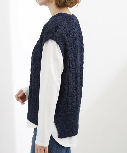 grove / グローブ ニット・セーター | リリヤーンケーブル ニットベスト | 詳細22